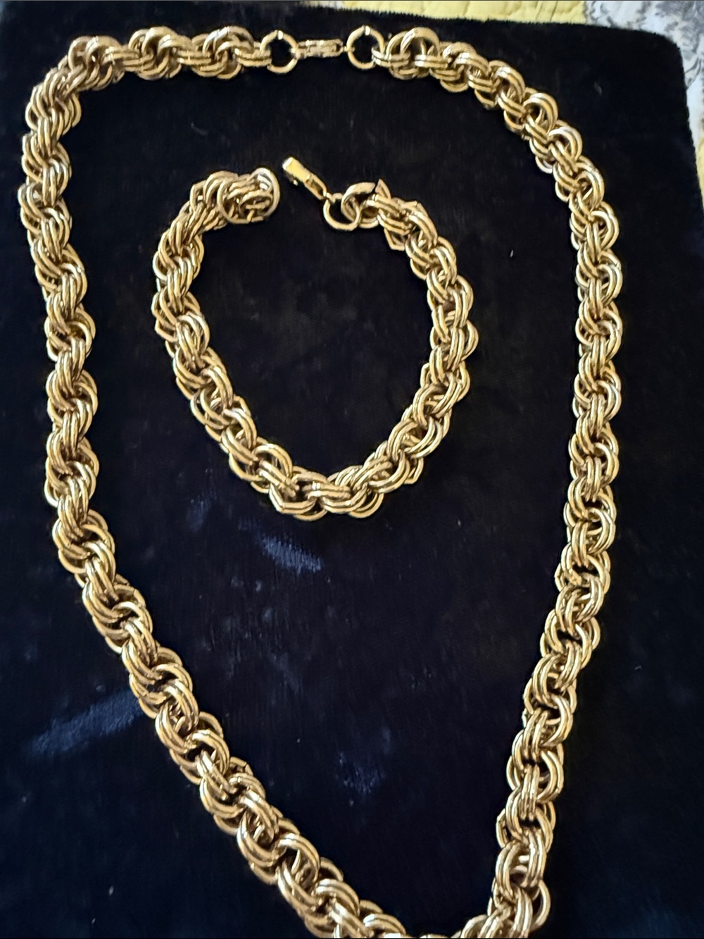 Gold-Tone Twisted Rope Necklace and Bracelet Set - Women's Jewelry